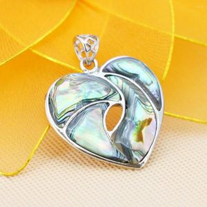 Pendant Necklaces 35mm Narual Abalone Seashells Sea Shells Heart Pendants Beads Jewelry Making Crafts Stripe DIY Ethnic Chic Gifts Short