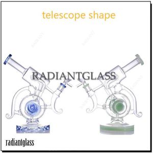 Narghilè Thick Recycler Glass Bong Telescope Forma piegata tipo Lookah per fumare bong fatti a mano in porcellana all'ingrosso