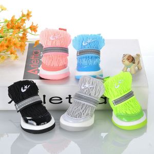 Dog Apparel 4pcsset Waterproof Winter Pet Dog Shoes Antislip Rain Snow Boots Footwear Thick Warm For Small Cats Puppy Dogs Socks Booties 221027