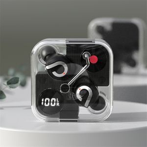 E89 Earphone Transparent Case Cover Cool Wireless TWS Bluetooth 5.2 Headset LED Digital Display Sports Gaming hörlurar med mikrofon för all telefon iPhone 14