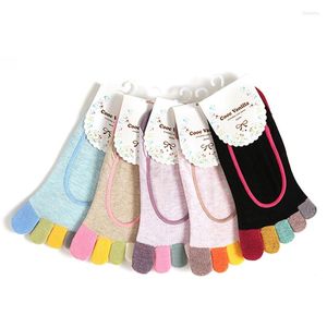 Sports Socks Cotton Women Anti Slip Pilates Ballet Yoga Five Toe Gym Training Dance Sock Slippers Fitness Workout