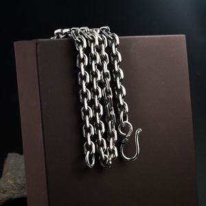 Pendanthalsband Real Silver S925 Pure Silver Clasic Round Chain For Men Man 925 Sterling Women Thai 221026