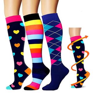 Sports Socks Men Women Compression Elastic Beautiful Leg Nursing Stocking Jogging Climbing Cycling Flight Oening L221026