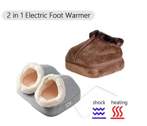 Blankets Thickened Foot Thermal Heated Plug Type Warmer Heating Blanket 2 In 1 Massage Boots Massager One Seat