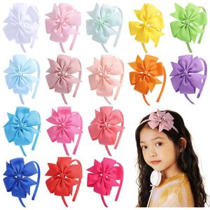 Accessori per capelli 2022 Fashion Girls Candy Colors Flower Bands Cute Hoop Hairbands Lovely Bows Fasce per bambini Regali