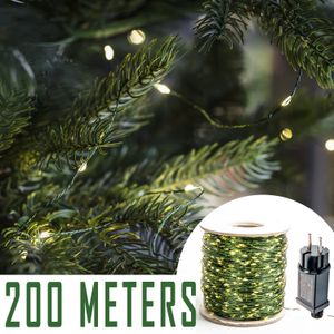 100m Luci a corde a LED Green Filo a luci da fata ghirlanda bianca calda per casa natale per la casa di Natale Decorazione da giardino