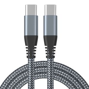 Cell Phone Cables New Type-c PD 60W quick-charging nylon braided double elbow data cable for mobile and laptop charging cable