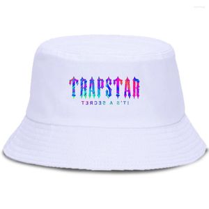 Czapki z daszkiem Trapstar London kapelusz typu Bucket składane bawełniane kapelusze rybackie krem do opalania czapka przeciwsłoneczna na plażę Unisex Outdoor Casual Panama
