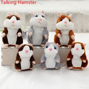 15 cm prat hamster elektriskt talkprat ljudrekord upprepade fyllda plysch s￶ta djur hamster leksaker barn f￶delsedagspresent d42