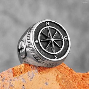 Cluster Rings Navigator Compass Sailor Anchor Stainless Steel Mens Punk Hip Hop For Male Boyfriend Jewelry Creativity Gift Wholesale