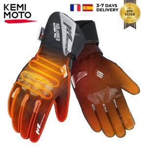 Luvas de cinco dedos motocicleta aquecida de inverno moto quente moto à prova d'água aquecimento recarregável térmico para snowmobile 221026