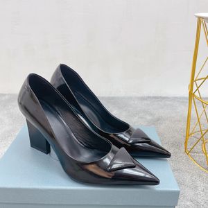 Black Patent Leather High Heeled Pumps Shoes Women Heels Wedges Pointed Toes Pump Dress Moccasins Lady Wedding