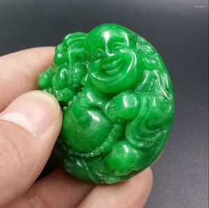 Colares pendentes naturais de ferro verde -verde longsheng maitreya buda jadees fornecidos pelo fabricante