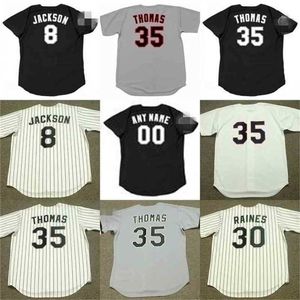 Proword C202 8 BO JACKSON 35 FRANK THOMAS 30 TIM RAINES 45 Baseball Jersey Männer Jugend Frauen