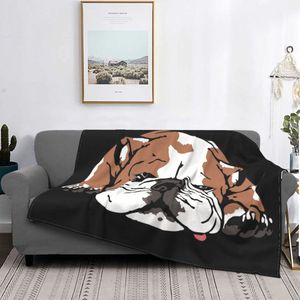 Filtar English Bulldog Awesome Funny Bulldog Dog Coral Fleece Winter Lightweight Thin Throw Filt för Home Office Rug Piece 221026