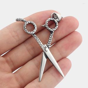 Anhänger Halsketten Edelstahl Schere Halskette Barber Scissor Stylist Für DIY Metall Handgemachte männer Geschenk Schmuck Erkenntnisse Zubehör