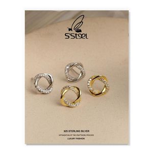 Stud S'steel Kadınlar İçin Lüks Küpe 925 Gümüş Küpe 2021 Tasarımcı Kış Küpe Aretes de Plata Fine Jewelry233D