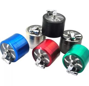 Accessories tobacco grinder 50mm 4 layers Zinc alloy hand crank grinders metal for herbs herbal for Towel FY2143