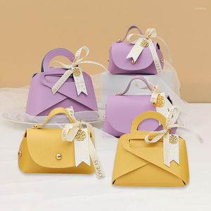 Gift Wrap Leather Candy Colors Bag Cosmetic Packaging Box Blue Bags For Wedding Party Favors Valentine's Day Supplies