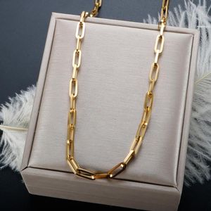 Kedjor zmfashion 2022 mode pappersklipp l￤nk kedja rostfritt st￥l halsband guld f￤rg gotisk f￶r kvinnor m￤n smycken