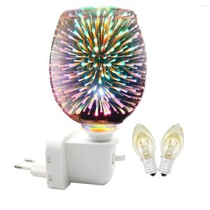 Doftlampor 3D Glass Electric Wax Burner Plug In Metal Oil Melt Candle Warmer AROM DIFFUSER LAMP