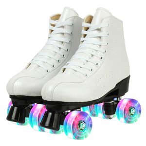 Eisschuster Roller Skate Schuhe 4 Räder Quad Sneakers Skating im Freien im Freien Sportanfänger Männer und Frauen Geschenk L221014