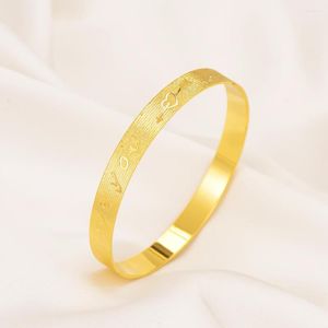 Bangle 24k Gold Love You for Women Dubai Bride Wedding Etiópia Bracelete Africa