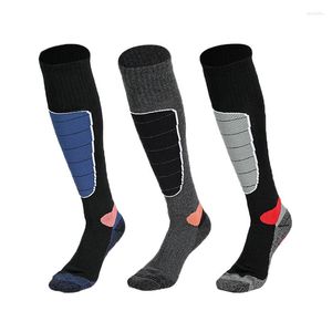 Calzini sportivi in lana merino sci per uomo donna compressione calda calza lunga ginocchio alto inverno ciclismo snowboard