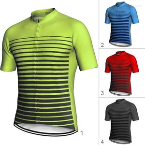 Giacche da corsa Outdoor Uomo Ciclismo Maglia da strada a maniche corte Camicia Giacca da bicicletta MTB Abbigliamento da bici da strada Ciclismo Abiti comodi e aderenti a righe