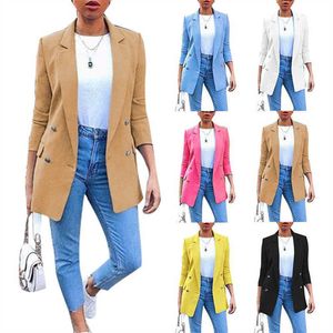 Kvinnors kostymer blazrar vårhösten långärmad S-5XL Big Plus Size Female Coats Jackor Elegant Stylish Office Lady Suits Blazers for Women Clothing T221027