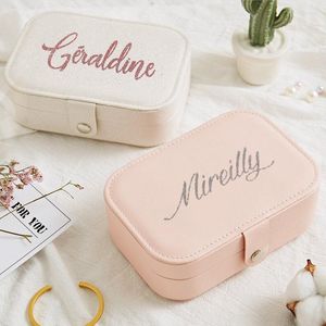 Gift Wrap Personalized Jewelry Organizer Bridesmaid Travel Case Boxes Portable Box Leather Storage Display Jewelers