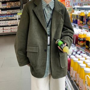 Herrjackor mocka mens passar avslappnad koreansk stil m￤n l￶s jacka h￶sten vit svart kostymer hip hop tops manlig kappa streetwear