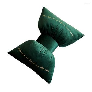 Pillow Bronzing Velvet Car Waist Bowknot Living Room Sofa Bedroom Pillows Office Seat Backrest