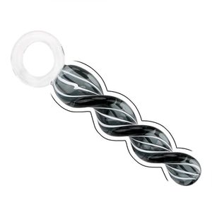 Articoli di bellezza Femme Dildo di vetro Spirale Plug anale Massaggiatore prostatico Giocattoli sexy per donna Uomo Pene di cristallo Stimolazione vaginale