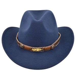 Western Cowboy Hat Cowgirl Cap Wide Brim med handarbetat hattband för män och kvinnor