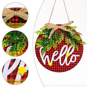 Christmas Decorations Wedding Party Hanging Wreath Welcome Sign Wood Flower Spring Door Ornaments Hanger Outdoor Garden Yard Art Garland