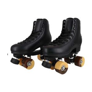 Ice Skates Big Size 34-49 Svart Roller Double Line Men Women Adult Pu 4 Wheels Skate Shoes Sneakers Sport L221014