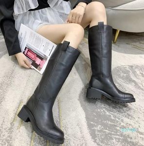2021 Square Toes Frandly Platform Platform Boots Boots Wellingtons Boot Low Heel Female White White Black Khaki Knees Barriced Stretch Terry R22