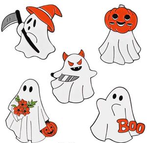 Broches Halloween Ghost Email Pin Punk Pumpkin Horror Spider Goth Skelet Booch Badge Lapel Sieraden Vrienden Witch Dark Festival Gifts GC1754