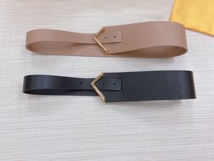 Women Designer Leather Waist Belt Nude Adjustable Fashion Waistband Hip High Waist Mark Wide Belts