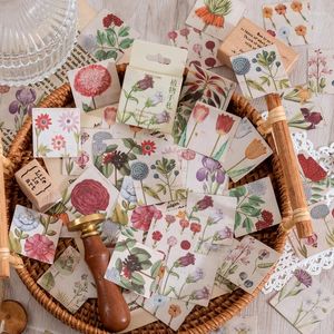 Gift Wrap 46pcs/lot Flower Stickers Scrapbooking Kawaii Stationery Sticker Vintage Diary Planner Decorative DIY Craft