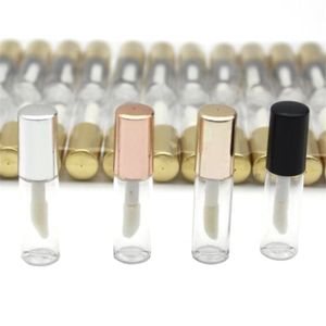 Perfume Bottle Empty Transparent Plastic Lip Gloss Tubes 12ml Lip Balm Tube Lipstick Mini Sample Cosmetic Container With Rose Gold Cap 221027