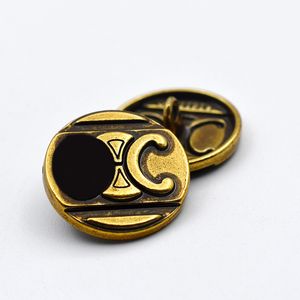 Vintage Gold Round Letter Buttons for Shirt Coat Sweater Metal Retro Diy Seing Clothing Buttons