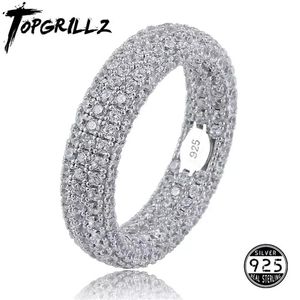 Hochwertiger 925er Sterlingsilber-Stempelring voller Iced Out-Zirkonia für Herren und Damen, Verlobungsringe, Charm-Schmuck für Geschenke 211012332J