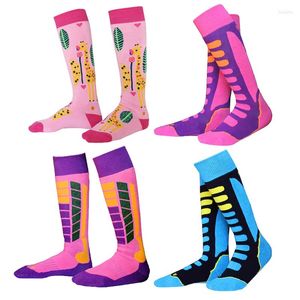 Sports Socks Professional Ski Kids Thermal Breathable Cotton Winter Snowboarding Running Climbing Riding Girls Women