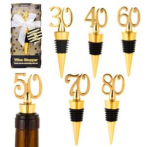 Bar Tools 50Th Wine Stopper Birthday Party Gift 60Th 70Th Golden Wedding Anniversary Bottle Stoppers Souvenirs Decor Kitchen Tool Op Smtk8