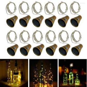 Stringhe 10 Pz / lotto 10 led 20 led Energia solare Bottiglia di vino Forma di sughero LED String Lights Outdoor Christmas Wedding Party Holiday