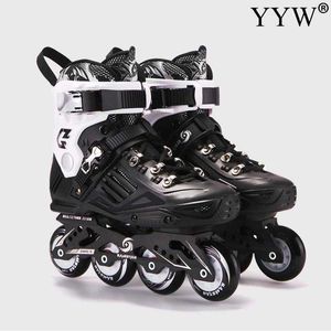 Ice Skates Inline Speed Shoes 4 Wheels Roller Sneakers s Women Men For Adults Black Professional L221014