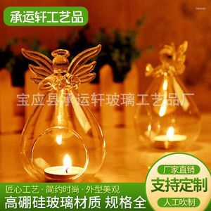 Держатели свечей Crystal Fashion Holder Creative Angel Glass Tea Light Home Party Decer Candlestick Decoration DF50CH