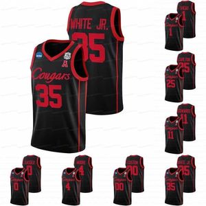 Custom Cougars 2022 NCAA March Madness 75th Basketball Jersey Fabian White Jr. Jamal Shead Josh Carlton Kyler Edwards Marcus